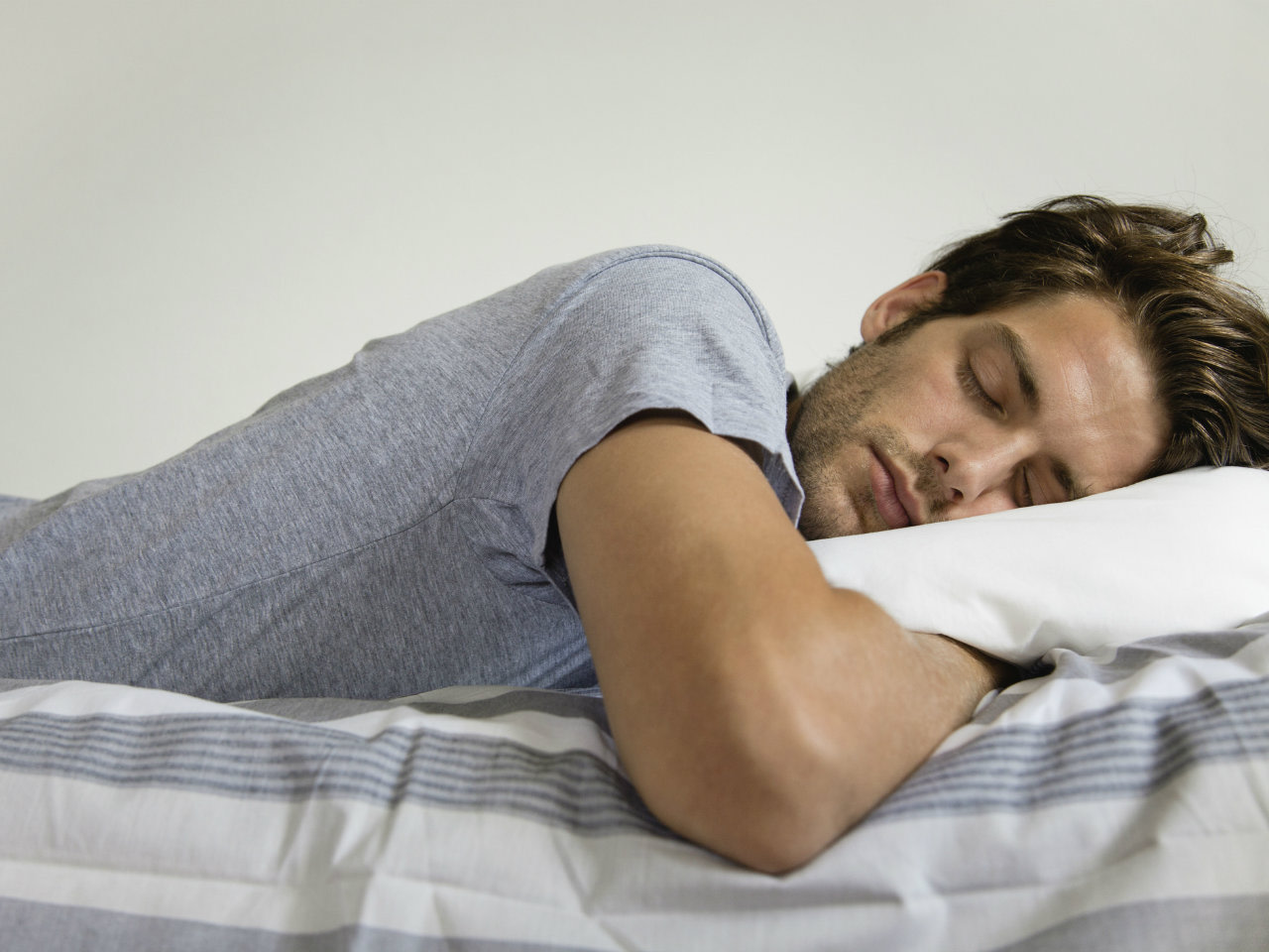 Man having a good quality sleep