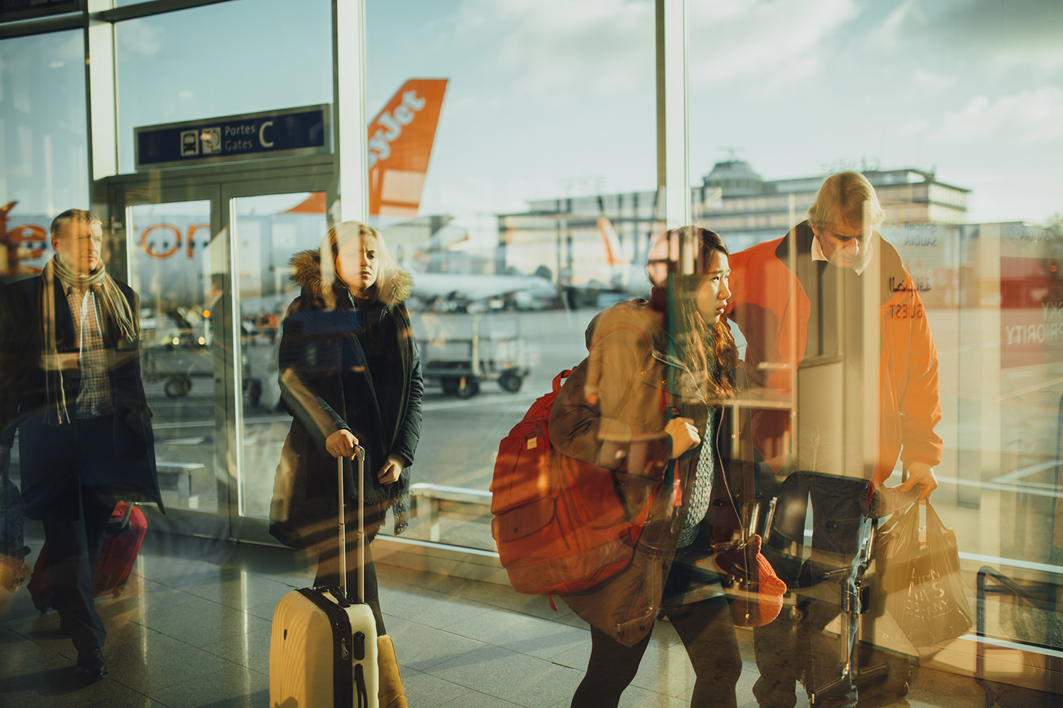 People walking in airport