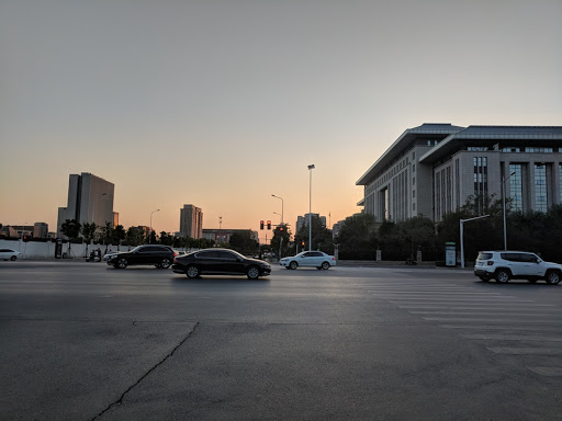Large parking lot outside a public building Large parking lot outside a public building