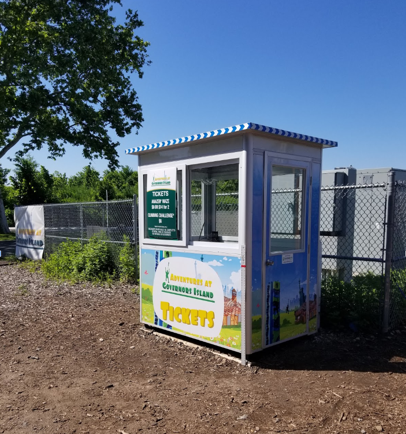 4x6 ticket booth on festival grounds in Governor's Island, NY