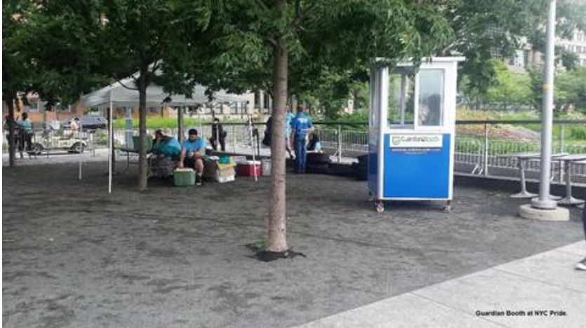 Small guard booth in a park