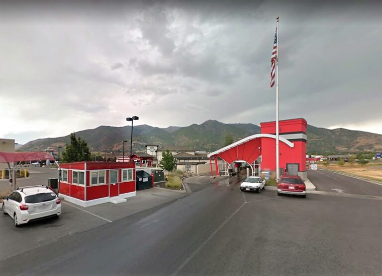 14x14 Waiting Room at Magic Car Wash in Ogden, Utah with Pitched Roof, Sliding Windows, and Custom Exterior Color