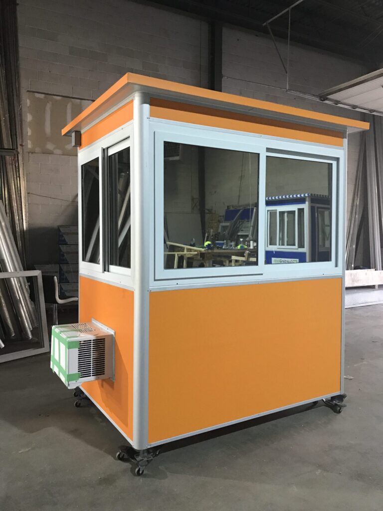 4x6 Security Guard Booth in Allentown, PA with Custom Exterior Color, Tinted Window, Built-in AC, Baseboard Heater, Electric Disconnect Switch