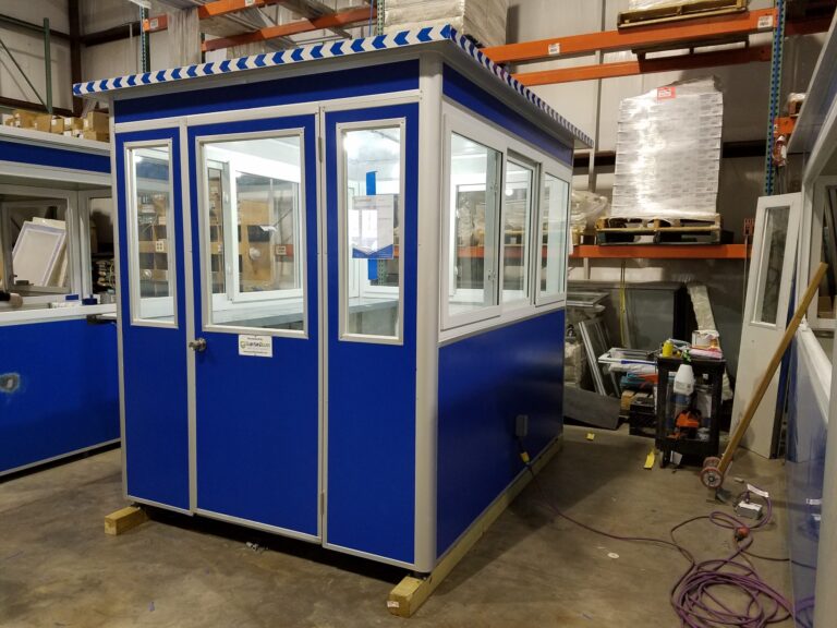 6x8 Ticket Booth in Binghamton, NY with Sliding Windows, Swing Door, and Exterior Electrical Disconnect Switch