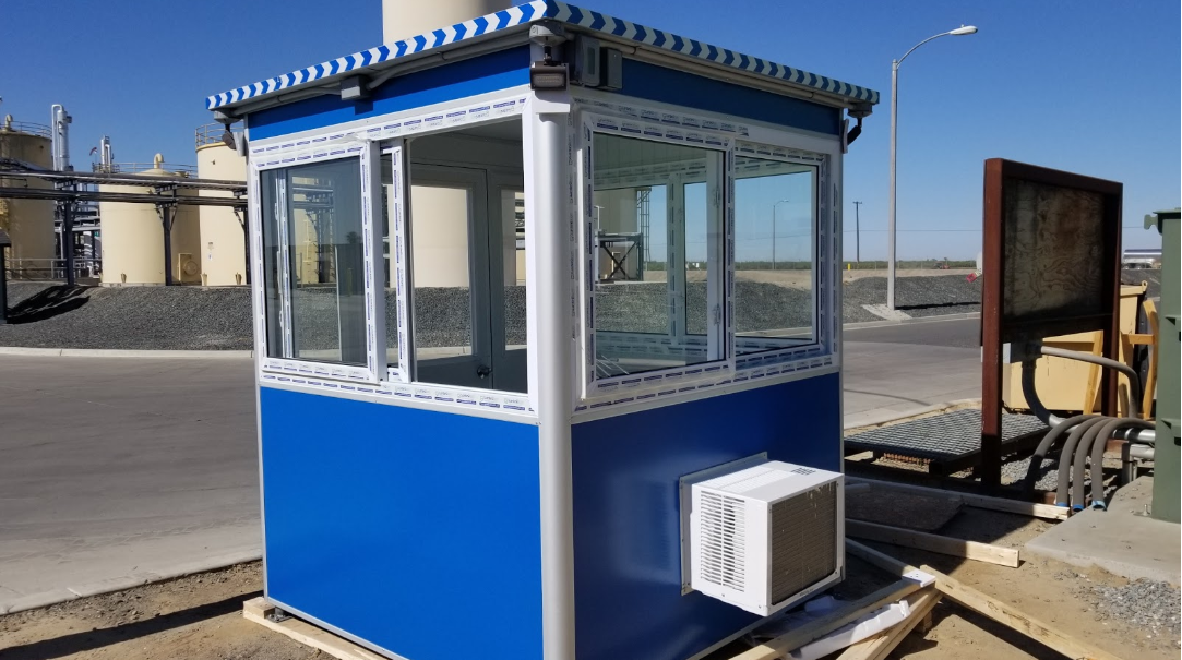 Guardian Booth parking booth exterior with built-in AC unit