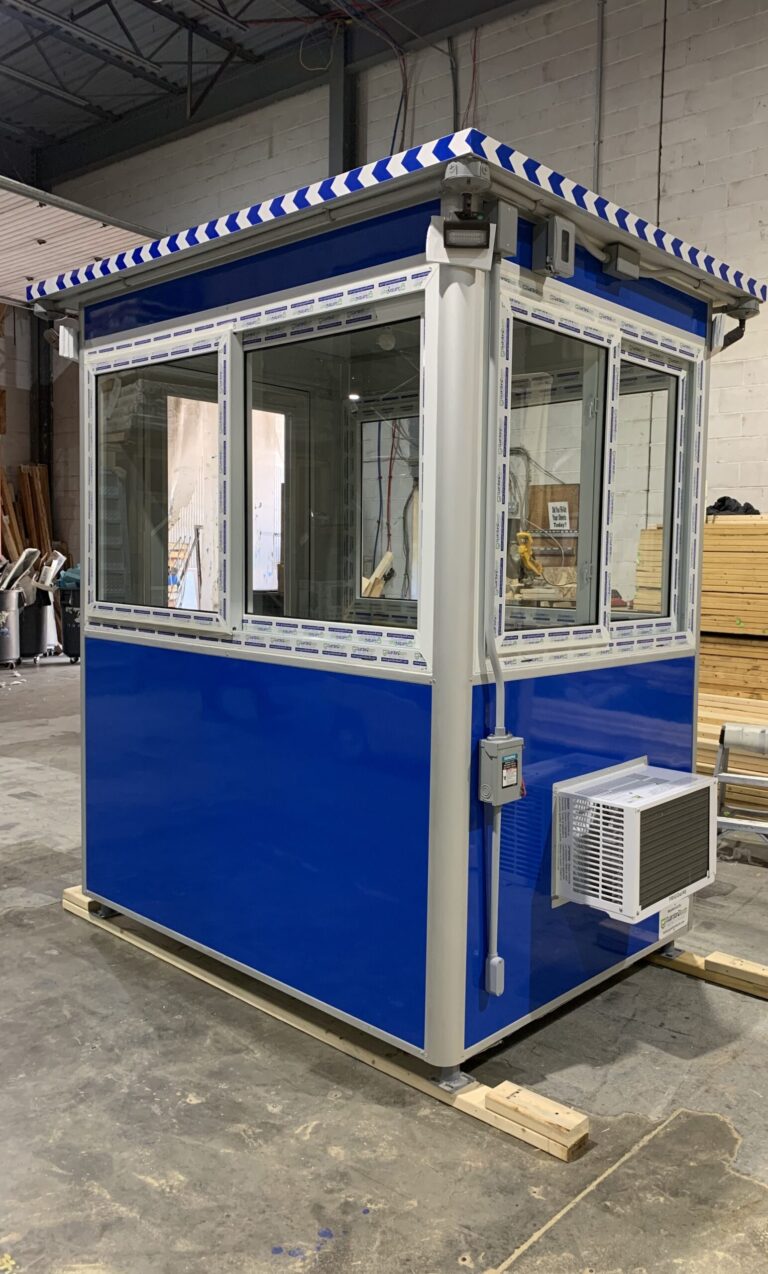 4x6 Airport Security Booth in Columbus, OH with AC, Outside LED Spotlights and Exterior Electrical Disconnect Switch