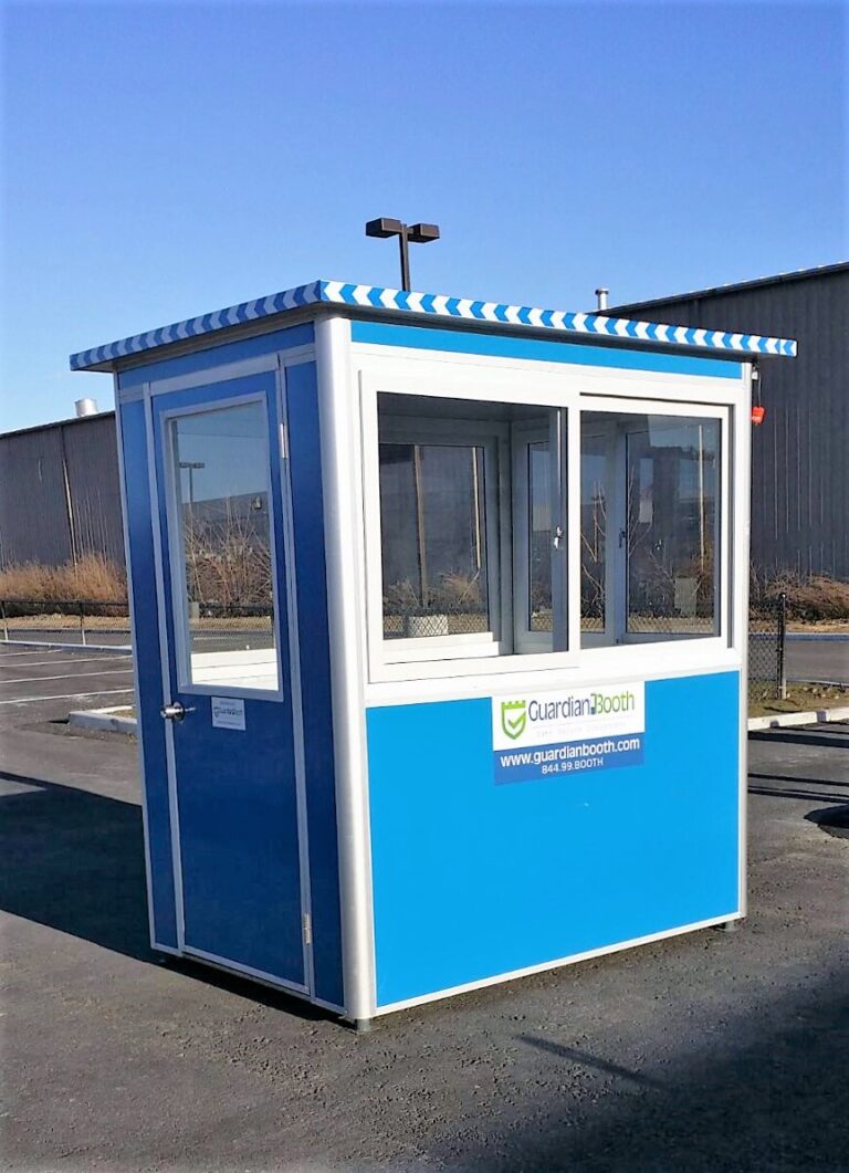 4x6 Security Guard Booth in Allentown,PA with Swing Door, Sliding Windows, Built-in AC, and Baseboard Heaters