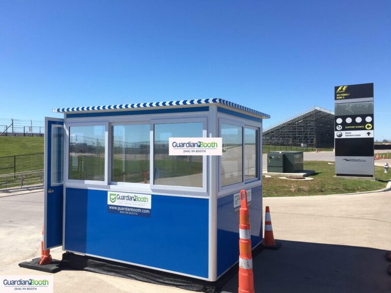 6x8 Ticket Booth in Austin, TX with Tinted Windows, Built-in AC, and Swing Door