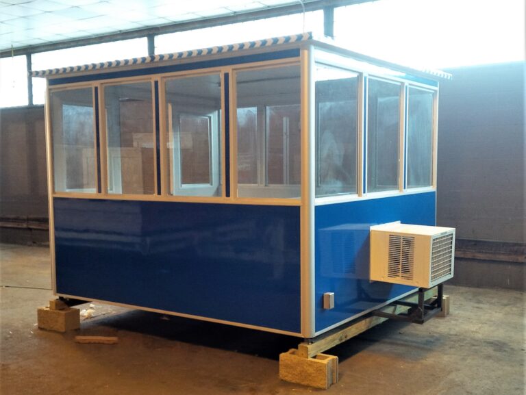 8x10 Airport Security Booth in Cincinnati, OH with Fixed Windows and AC