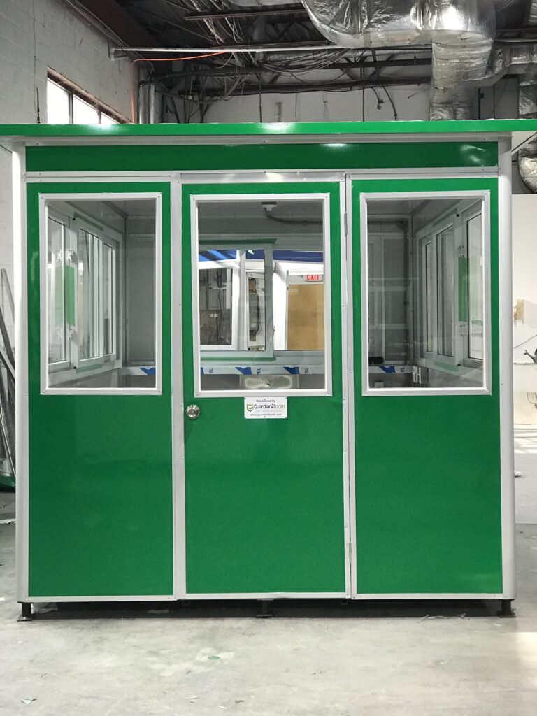 Color Kelly Green Wrap, 8x8 School Security Booth in Newark, NJ