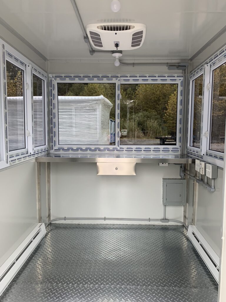 Heat and Rooftop Air Conditioner, 6x8 Hospital Security Booth in Brighton, MA