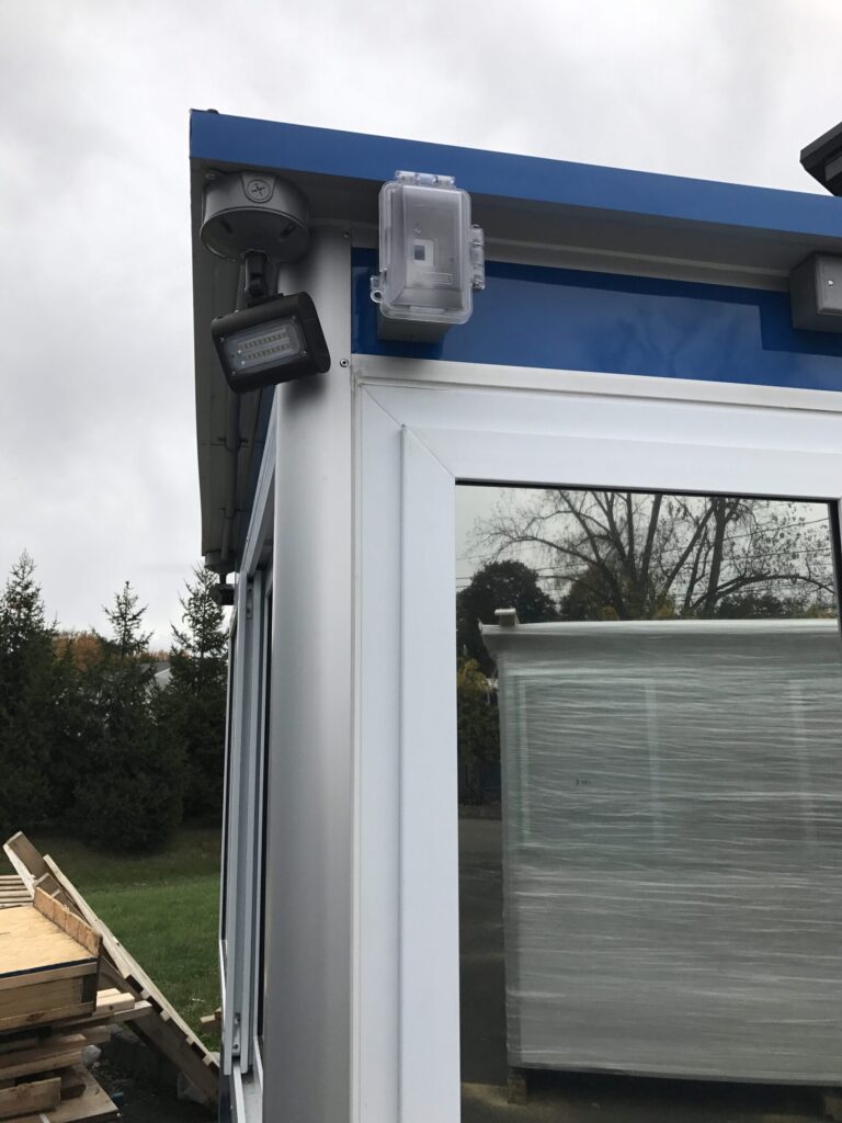 Outside LED Spotlight, 6x8 Security Guard Booth in Bloomfield, CT