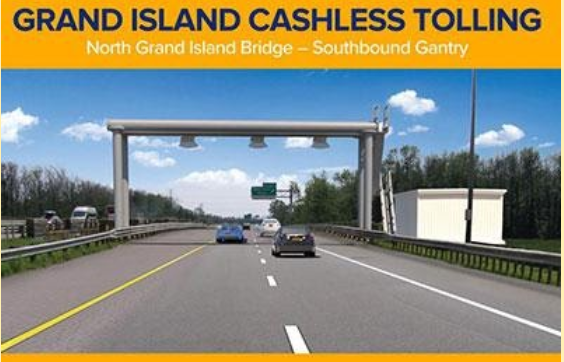 Cashless tollbooth on North Grand Island Bridge