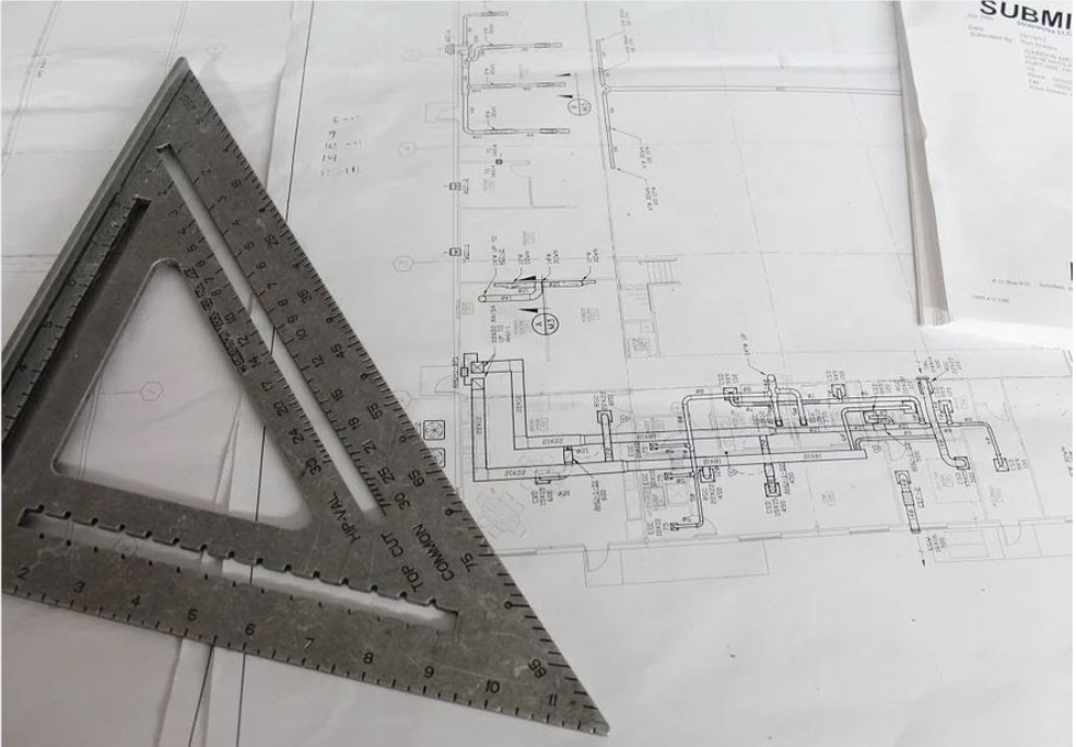 Blueprint Architect drawings of building project