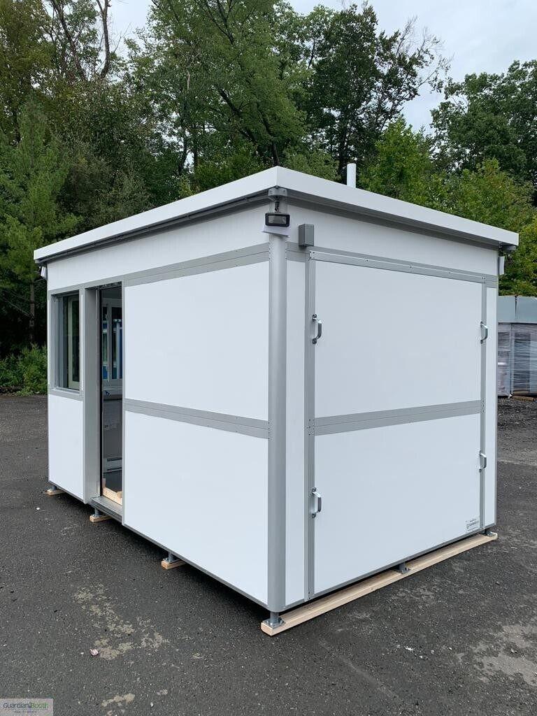 8x12 Security Guard Booth in Springfield, OH with Siding Doors, Custom Exterior Wrap, Restroom, Safety Package, Breaker Panel Box and Built-in AC 2