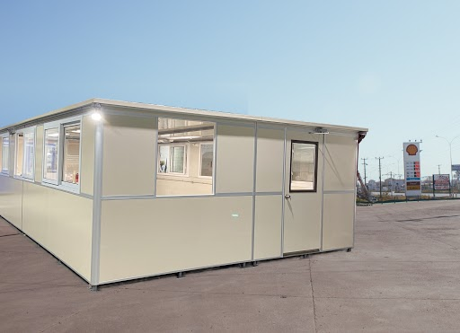 Oversized customer service booth at car rental