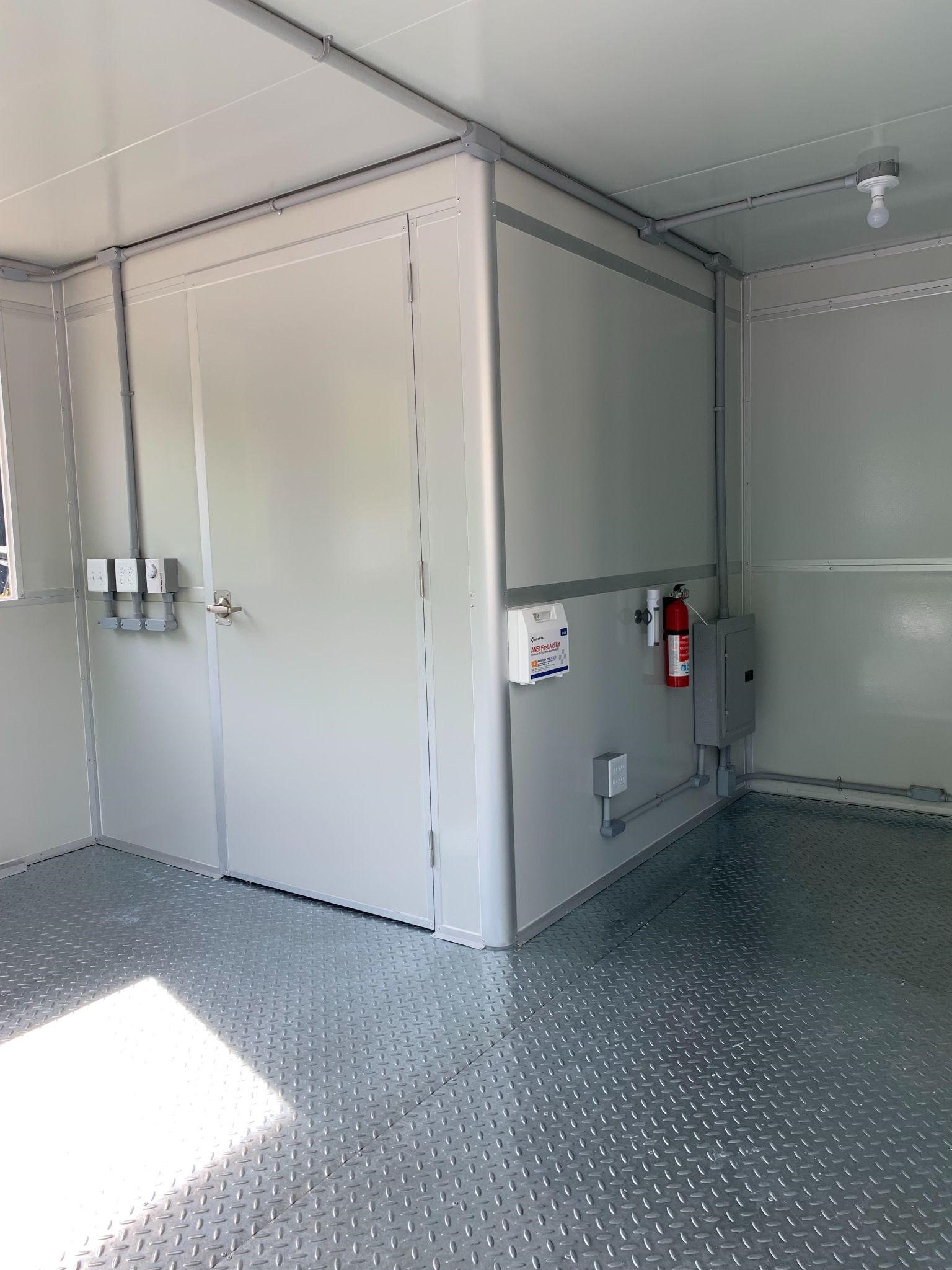 custom modular office with restroom