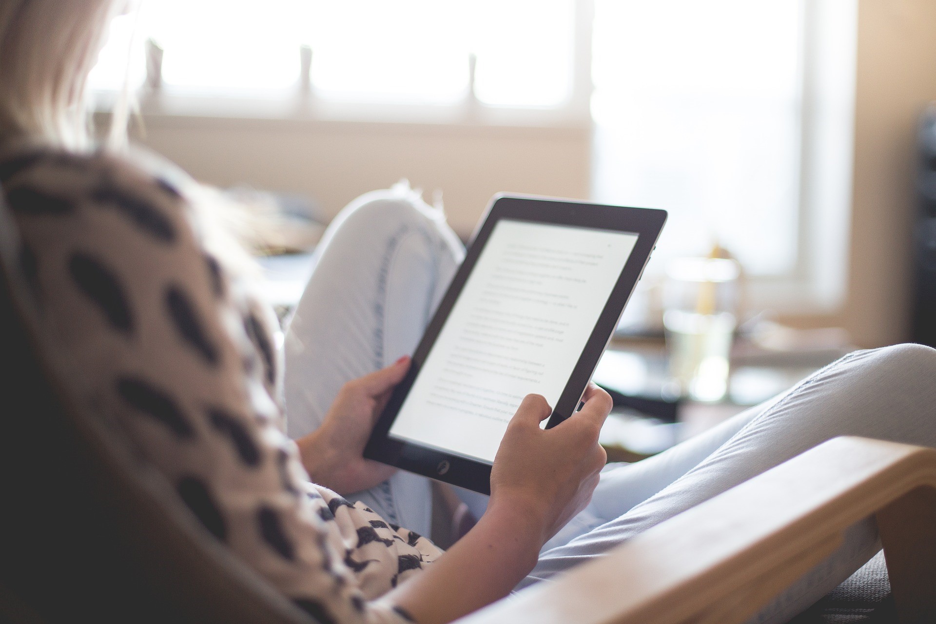 reading in a workplace wellness room