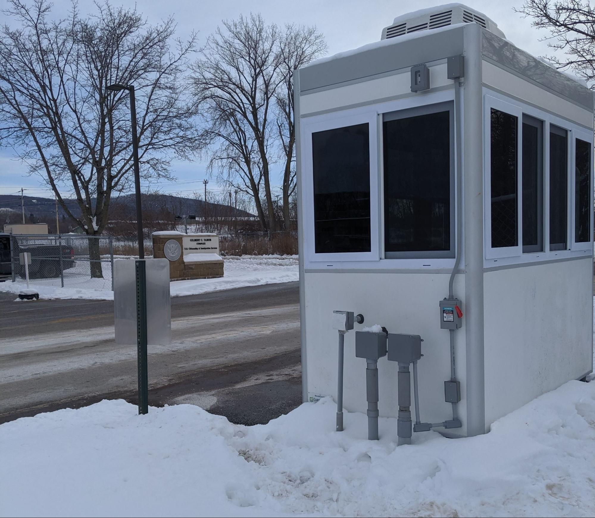 Outdoor booth in snow