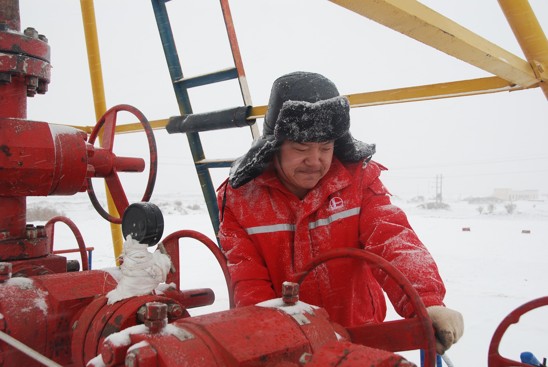 worker outdoors in snow