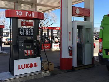 gas station attendant booth - landing page