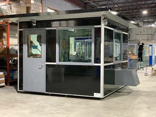 Black bullet resistant guard booth manufactured by Guardian Booth. 