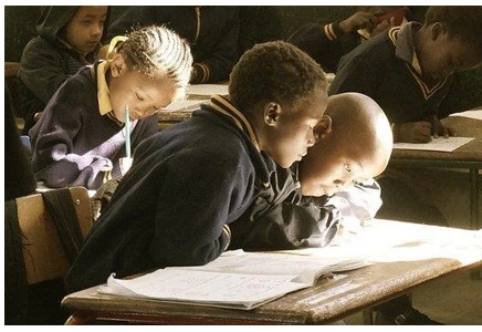 Kids taking a test