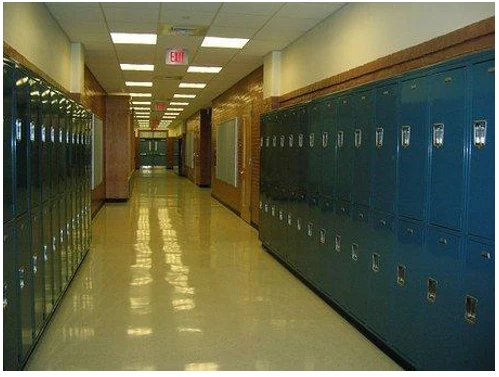 School hallway with lockers
