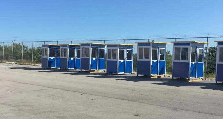 row of event security booths