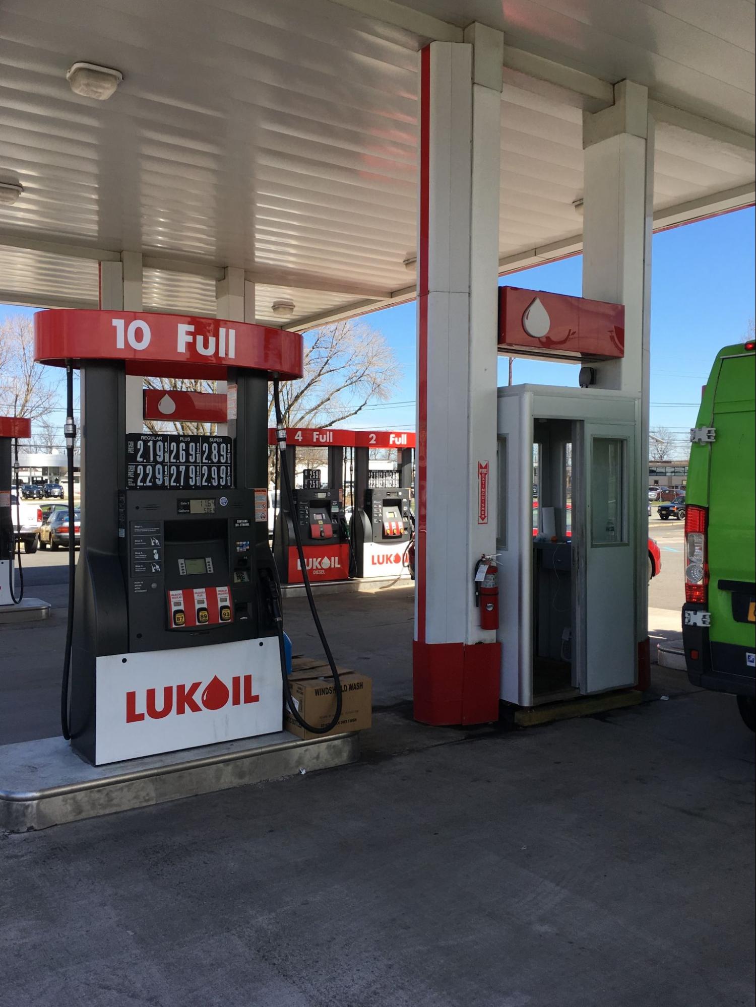 Mini gas attendant booth at gas station