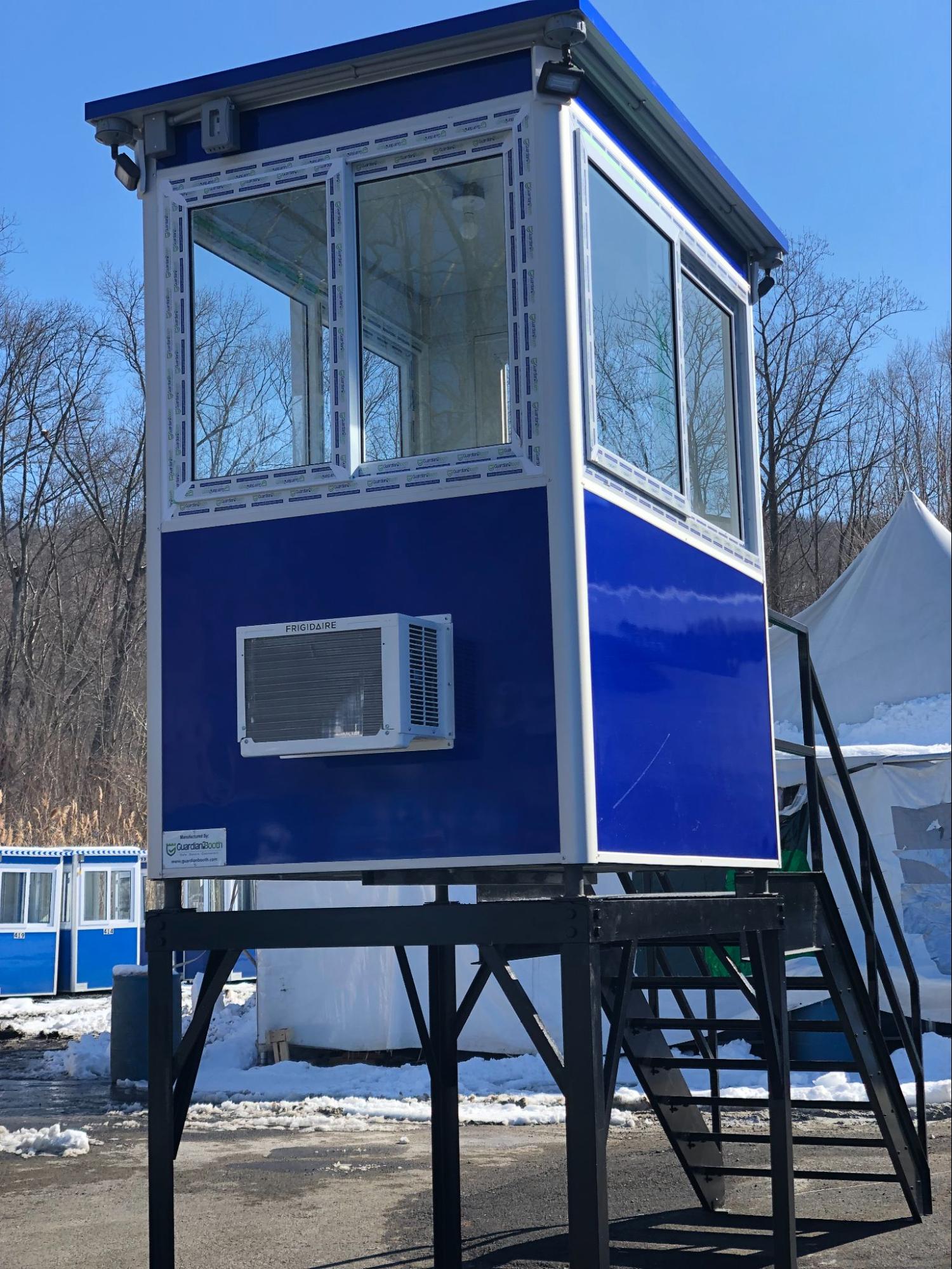 custom security booth on platform