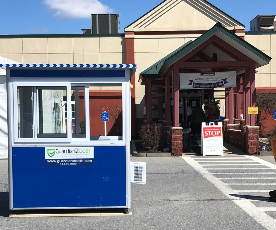 guarding health facilities with security booth